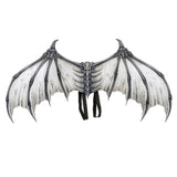 Halloween Carnival Party Props Creative Foldable Non-woven Fabric Devil Bone Wings, White Black Bone, Black White Bone