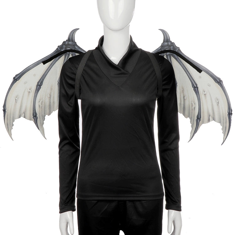 Halloween Carnival Party Props Creative Foldable Non-woven Fabric Devil Bone Wings, White Black Bone, Black White Bone