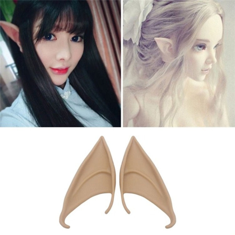 1pair Halloween Elf Latex Ears Cosplay Props, 10cm, 12cm 12cm Complexion