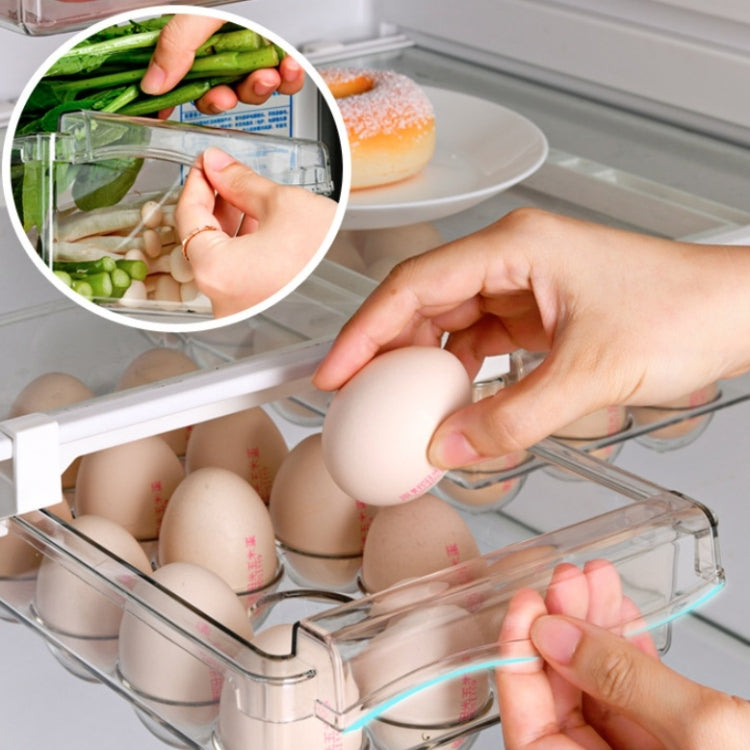 Refrigerator Storage Box Drawer Type Square Household Multifunctional Food Preservation Box, 1 Egg Box, 1 Fresh Box, 2 Egg Box, 2 Fresh Box, 1 Egg Box + 1 Fresh Box, 1 Box Without Hook