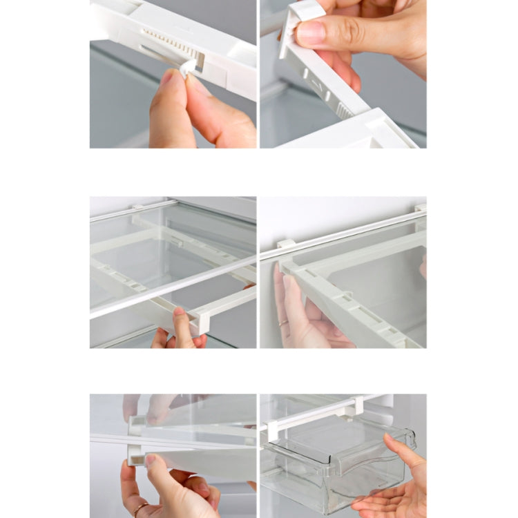 Refrigerator Storage Box Drawer Type Square Household Multifunctional Food Preservation Box, 1 Egg Box, 1 Fresh Box, 2 Egg Box, 2 Fresh Box, 1 Egg Box + 1 Fresh Box, 1 Box Without Hook
