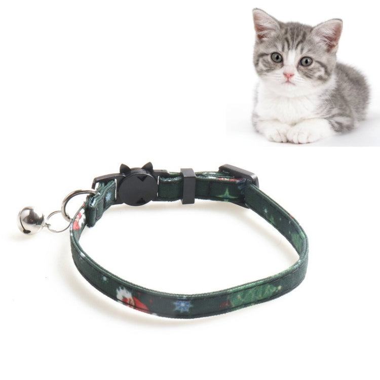 Christmas Snowman & Tree Pattern Pet Collar with Bells, With Bow, Without Bow