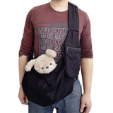 Pet Carrying Rucksack Shoulder Strap Adjustable Pet Outing Diagonal Bag, Black, Gray