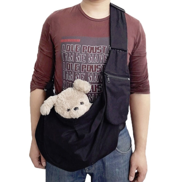 Pet Carrying Rucksack Shoulder Strap Adjustable Pet Outing Diagonal Bag, Black, Gray