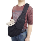 Pet Carrying Rucksack Shoulder Strap Adjustable Pet Outing Diagonal Bag, Black, Gray