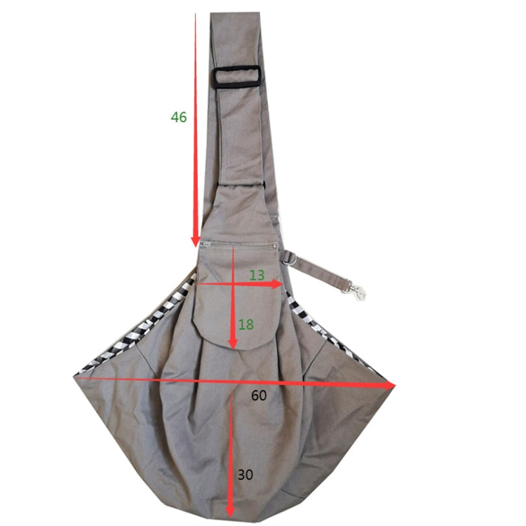 Pet Carrying Rucksack Shoulder Strap Adjustable Pet Outing Diagonal Bag, Black, Gray