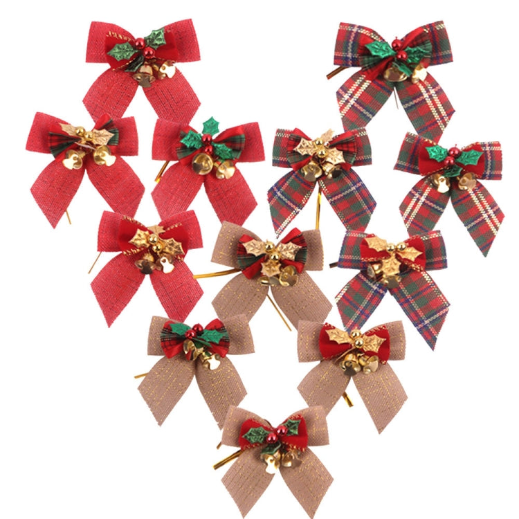 15 PCS Christmas Bow With Iron Bells Christmas Wreath Christmas Tree Decorations, Random Style Delivery, Bow With Iron Bells Bow With Iron Bells
