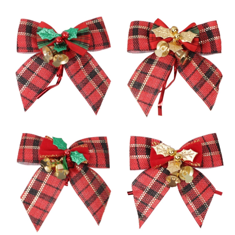 15 PCS Christmas Bow With Iron Bells Christmas Wreath Christmas Tree Decorations, Random Style Delivery, Bow With Iron Bells
