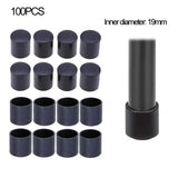 100 PCS Plastic Chair Feet Protectors Black Anti-skid Furniture Legs Table Base Cap Floor Protector Cover, 16mm, 19mm, 22mm, 25mm 19mm