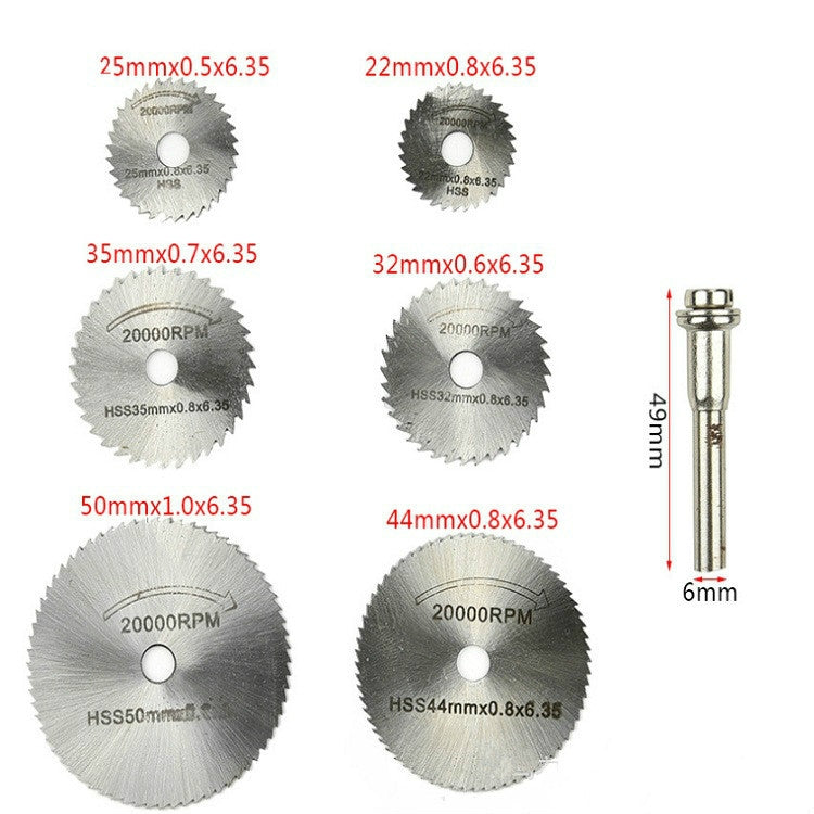 7 PCS/Set Electric Grinder Saw Blade High Speed Steel Saw Blade Woodworking Saw Blade High Speed Steel Cutting Piece, 11026, 11027