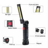 Handheld Movable Work Lights USB Charging Multi-functional and Folding Emergency Lights, 14.8 x 4.7cm