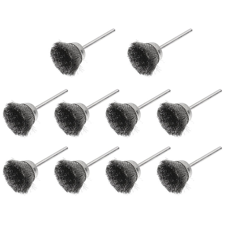 10 PCS Wire Brush Metal Descaling Polishing Brush To Remove Oxide Layer Flat Polishing Brush, Pen Shape 3×5MM, Pen Shape 3×8MM, Bowl Shape3×15MM, Bowl Shape3×25MM, Flat 3×25MM, Flat 3×38MM Bowl Shape3×25MM