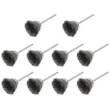 10 PCS Wire Brush Metal Descaling Polishing Brush To Remove Oxide Layer Flat Polishing Brush, Pen Shape 3×5MM, Pen Shape 3×8MM, Bowl Shape3×15MM, Bowl Shape3×25MM, Flat 3×25MM, Flat 3×38MM Bowl Shape3×25MM