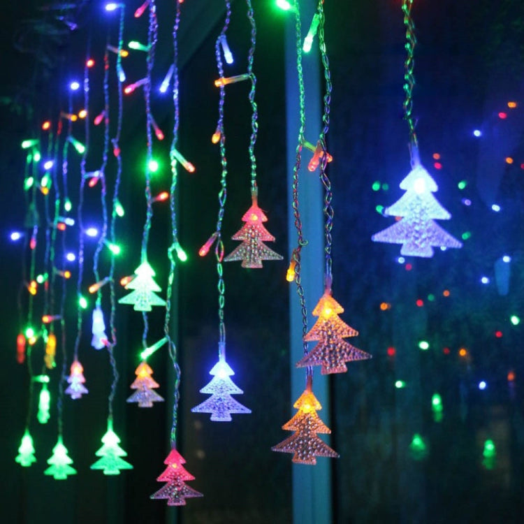 3.5M 96 Leds Curtain Christmas Tree Icicle String Lights Fairy Lights Christmas New Year Lights Wedding Party Decoration, 110V US Plug 110V US Plug RGB