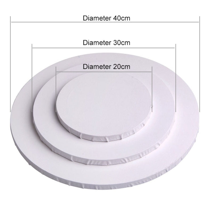 White Panel Round Canvas Board Wooden Frame Painting, 20cm, 40cm