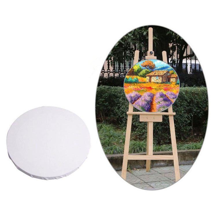 White Panel Round Canvas Board Wooden Frame Painting, 20cm, 40cm