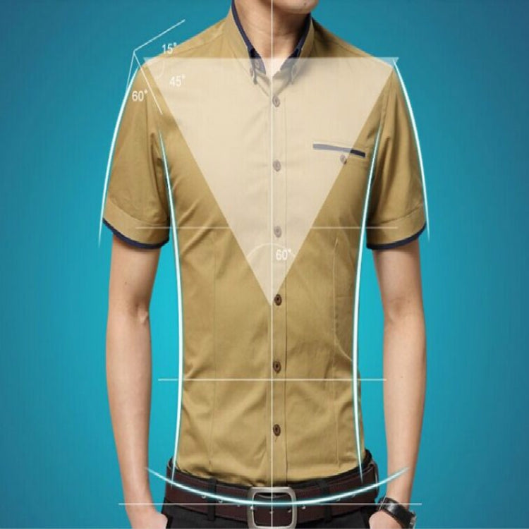 Men Business Shirt Short Sleeves Turn-down Collar Shirt, M, L, XL, XXL, XXXL, XXXXL - Zen Craft