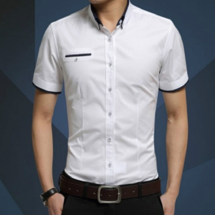 Men Business Shirt Short Sleeves Turn-down Collar Shirt, M, L, XL, XXL, XXXL, XXXXL - Zen Craft