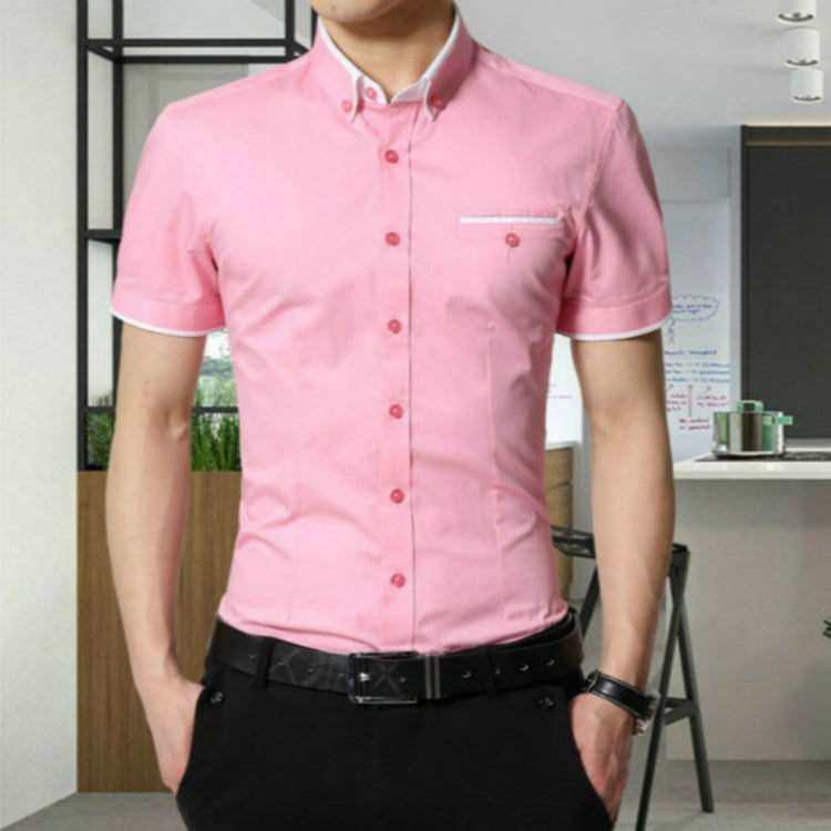 Men Business Shirt Short Sleeves Turn-down Collar Shirt, M, L, XL, XXL, XXXL, XXXXL - Zen Craft