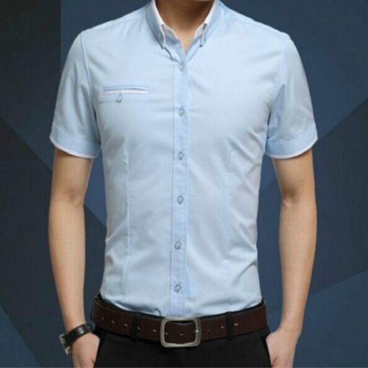 Men Business Shirt Short Sleeves Turn-down Collar Shirt, M, L, XL, XXL, XXXL, XXXXL - Zen Craft