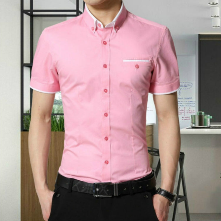 Men Business Shirt Short Sleeves Turn-down Collar Shirt, M, L, XL, XXL, XXXL, XXXXL - Zen Craft