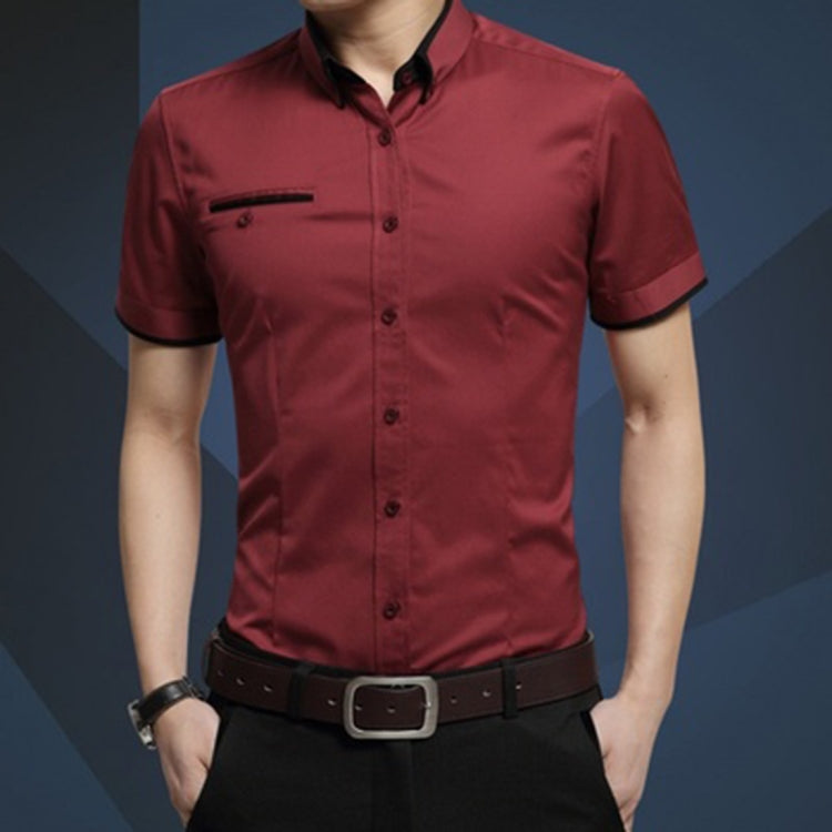 Men Business Shirt Short Sleeves Turn-down Collar Shirt, M, L, XL, XXL, XXXL, XXXXL - Zen Craft