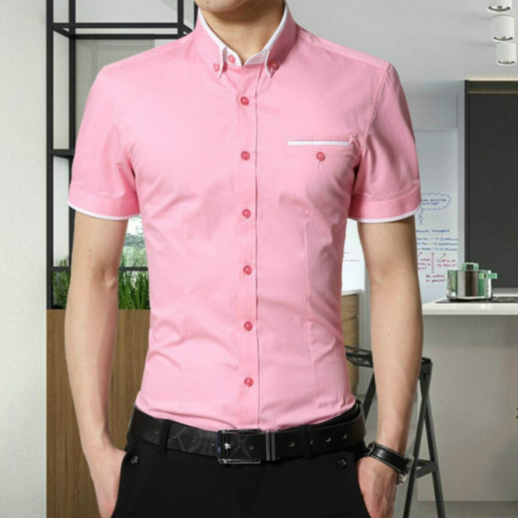 Men Business Shirt Short Sleeves Turn-down Collar Shirt, XXXXXL - Zen Craft