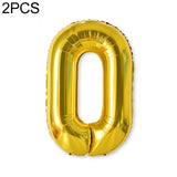 2 PCS 40 Inch Aluminium Foil Number Balloons Birthday Wedding Engagement Party Decor Kids Ball Supplies 0-Gold