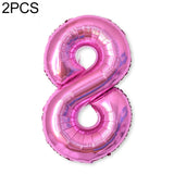 2 PCS 40 Inch Aluminium Foil Number Balloons Birthday Wedding Engagement Party Decor Kids Ball Supplies 8-Rose red
