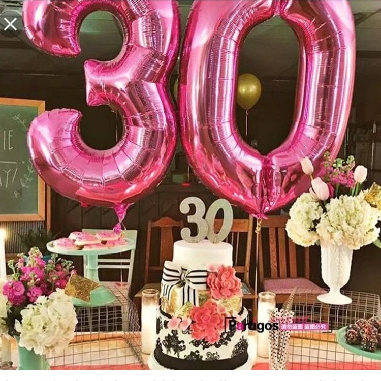 2 PCS 40 Inch Aluminium Foil Number Balloons Birthday Wedding Engagement Party Decor Kids Ball Supplies