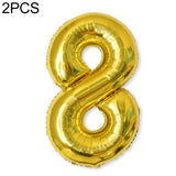 2 PCS 40 Inch Aluminium Foil Number Balloons Birthday Wedding Engagement Party Decor Kids Ball Supplies 8-Gold