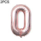 2 PCS 40 Inch Aluminium Foil Number Balloons Birthday Wedding Engagement Party Decor Kids Ball Supplies 0-Champaign gold