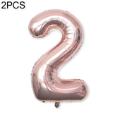 2 PCS 40 Inch Aluminium Foil Number Balloons Birthday Wedding Engagement Party Decor Kids Ball Supplies 2-Champaign gold