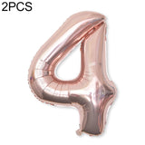2 PCS 40 Inch Aluminium Foil Number Balloons Birthday Wedding Engagement Party Decor Kids Ball Supplies 4-Champaign gold