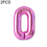 2 PCS 40 Inch Aluminium Foil Number Balloons Birthday Wedding Engagement Party Decor Kids Ball Supplies 0-Rose red