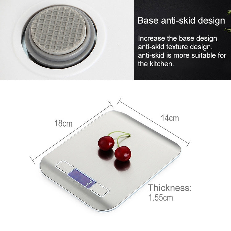 BOH-2012 Digital Multi-function Stainless Steel Food Kitchen Scale with LCD Display, Specification: 10kg/1g, 10kg/1g, Rose Gold