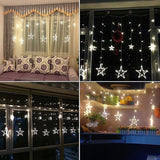 220V EU Plug LED Star Light Christmas lights Indoor/Outdoor Decorative Love Curtains Lamp For Holiday Wedding Party lighting