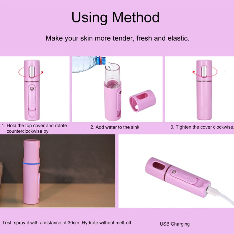 Facial Steamer Nano Steamer Handy Face Moisture Sprayer Rechargeable Mini USB Charging