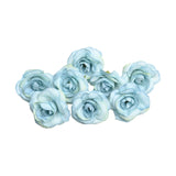 10 Sets 4cm Artificial Flower Silk Rose Flower Head for Wedding Party Home Decoration Blue