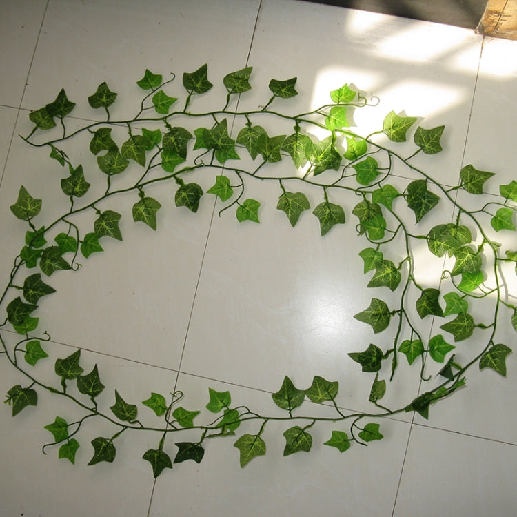 12 PCS 2.4M Artificial Ivy Green Leaf Garland Plants Vine Fake Home Decor PlasticFlower Rattan String, Ivy Green Leaf
