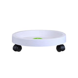 Universal Round Wheels Pot Tray Easy Moving Plant Pot Tray Garden Plate Plastic Stand White