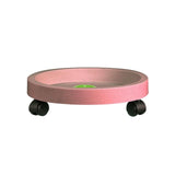 Universal Round Wheels Pot Tray Easy Moving Plant Pot Tray Garden Plate Plastic Stand Pink