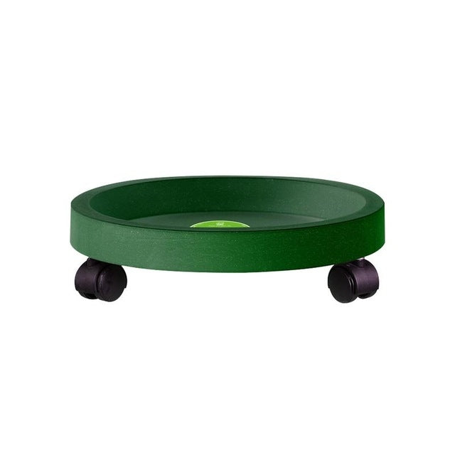 Universal Round Wheels Pot Tray Easy Moving Plant Pot Tray Garden Plate Plastic Stand Green