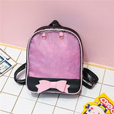 Transparent Children Backpack Cute Bow Bags Mini Schoolbag Black Pink