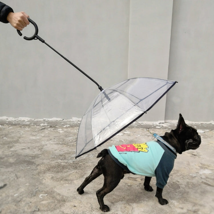 Pet Umbrella Transparent Adjustable Rainy Dog ?Walking Leash, Pet Umbrella
