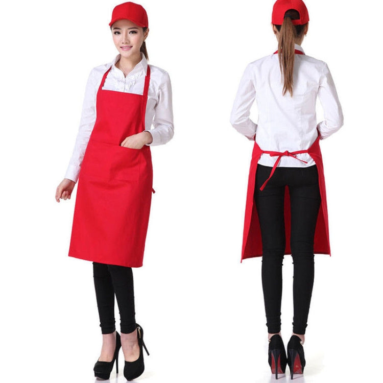 2PCS Kitchen Chef Aprons Cooking Baking Apron With Pockets, Black, Red, Rose Red, Green, Blue, Purple, Yellow, Coffe, Orange