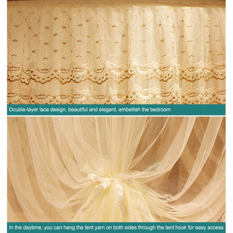 U-shaped Three-door Stainless Steel Tube Floor Mosquito Net, Super Thick 32mm 2.0x2.2m