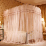 U-shaped Three-door Stainless Steel Tube Floor Mosquito Net, Super Thick 32mm 2.0x2.2m Super Thick 32mm 2.0x2.2m Jade