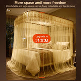 U-shaped Guide Rail Retractable Three-door Mosquito Net, 120x200 cm, 150x200 cm, 180x200 cm, 180x220 cm, 200x220 cm