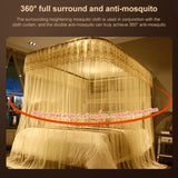 U-shaped Guide Rail Retractable Three-door Mosquito Net, 120x200 cm, 150x200 cm, 180x200 cm, 180x220 cm, 200x220 cm